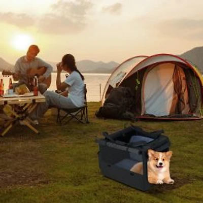 Portable Foldable Pet Carrying Bag with 2 Openings and Comfy Cushion