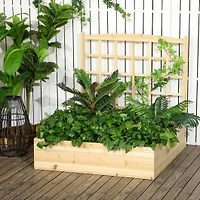 Wood Planter Box with Trellis