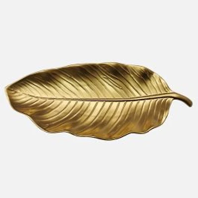 Leeber Elegance Plateau en forme de feuille, 17 po - Doré