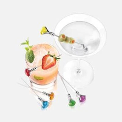 Diamond Set of 6 Multicolors Cocktail Picks by Final Touch