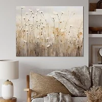 Beige Wildflower Fantasy – Dreamy Neutral Floral Artwork