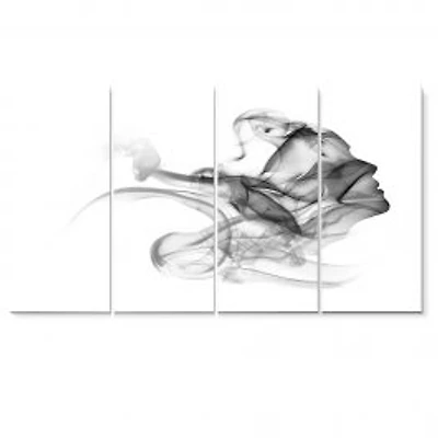Woman and Smoke Double Exposure Canvas Wall Art