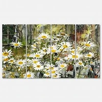 Daisies Flowers Under the Window Canvas Wall Art