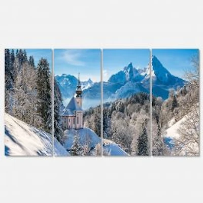 Winter in the Bavarian Alps Canvas Wall Art - Panels