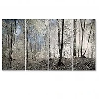 Dark Morning in the Forest 4 Canvas Wall Art