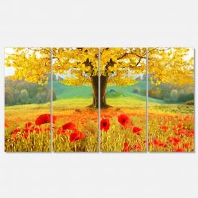 Beautiful Autumn Yellow Tree Canvas Wall Art