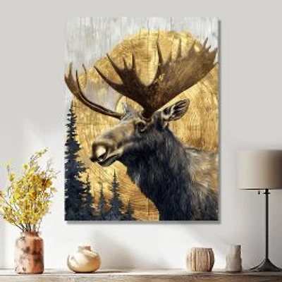 Golden Moose – Majestic Winter Forest Portrait