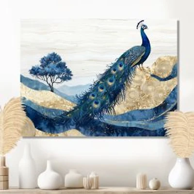 Golden Peacock – Aqua and Agate Abstract Landscape