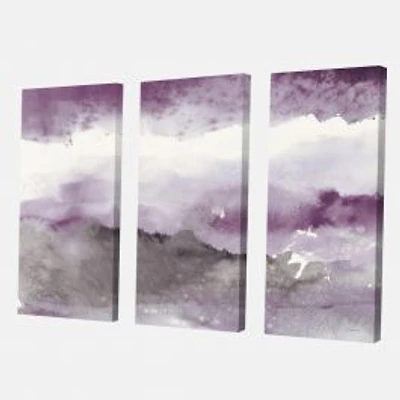 Midnight at the Lake III Amethyst and Grey Canvas Wall Art