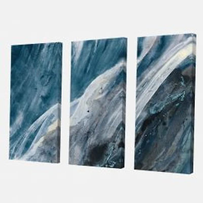 Splash Blue Indigo Canvas Wall Art