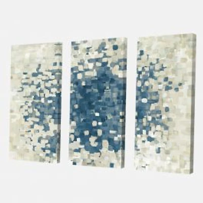 Geometric Blue Spots Canvas Wall Art