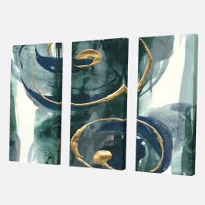 Mettalic Indigo and Gold II Canvas Wall Art