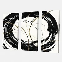 Gold Metallic Circle Canvas Wall Art