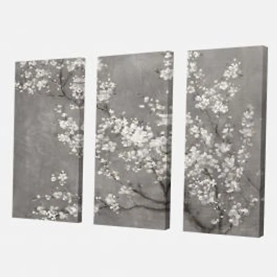 White Cherry Blossoms II Canvas Wall Art Print