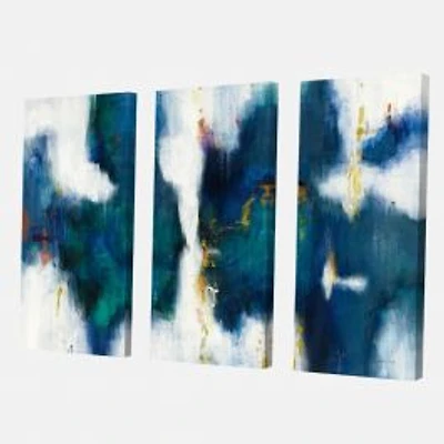 Blue Glam Texture I Canvas Wall Art