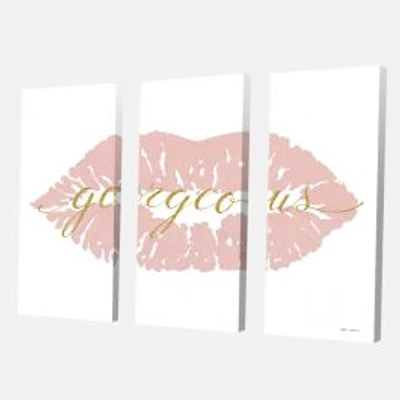Fashion Glam Lips on Gold II Canvas Wall Art