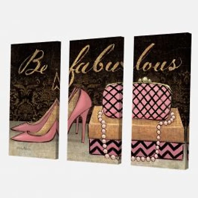 Gold Fabulous Life Style III Canvas Wall Art