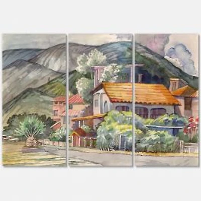 Greek Landscape off The Coast of The Aegean Sea Canvas Wall Art