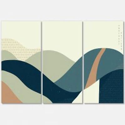 Abstract Geometric Landscape with Hills Canvas Wall Art