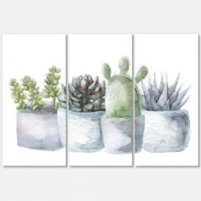 Cactus and Succulent House Plants I Canvas Wall Art