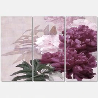 Vintage Purple and Pink Flowers I Canvas Wall Art