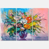 Bouquet of VIbrant Flowers Canvas Wall Art