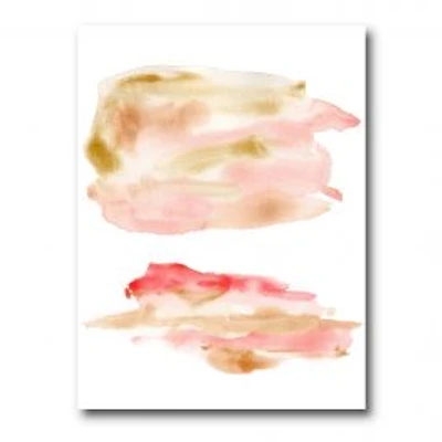Abstract Set with Pink Gold Beige and Red Spots Canvas Wall Art Print