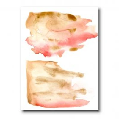 Pink Gold Red and Beige Abstract Clouds Canvas Wall Art Print