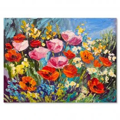 Colorful Spring WildFlowers Canvas Wall Art Print