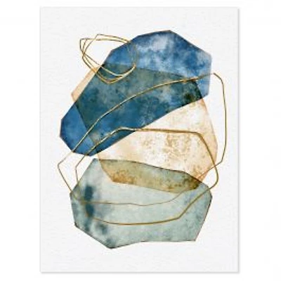 Minimal Geometric Stones I Canvas Wall Art Print