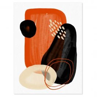 Organic Minimalistic Shapes in Retro Colors III Canvas Wall Art Print