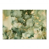 Green Luxury Abstract Fluid Art I Canvas Wall Art Print