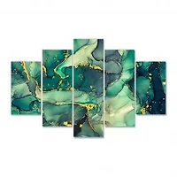 Green Luxury Abstract Art IV Canvas Wall Art Print