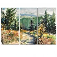 With Road in Mountains Canvas Wall Art Print