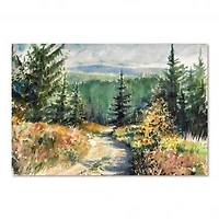 Landscape with Road in Mountains Canvas Wall Art Print