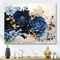 Blue Wildflowers in Ink – Flowing Botanical atercolor