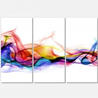 Abstract Smoke Canvas Wall Art - 3 Panels