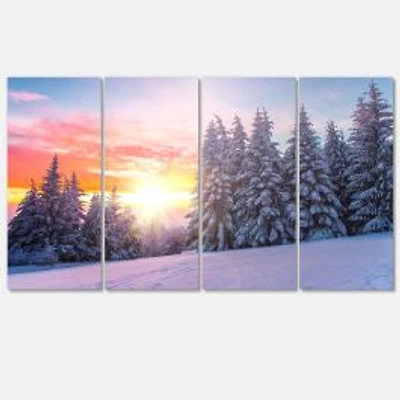 Winter Sunset in Bulgaria Canvas Wall Art