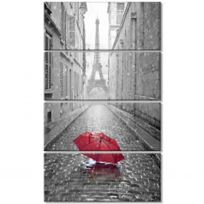 Eiffel View from Paris Street Canvas Art Print