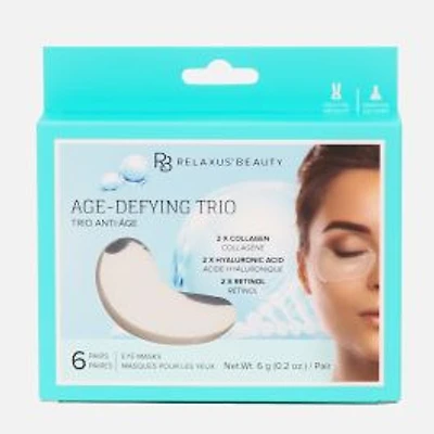 Relaxus Beauty Age-Defying Trio Hydrogel Eye Masks, 6 pairs