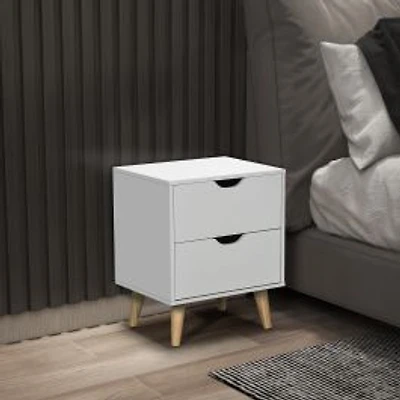 White Nightstand with Drawers