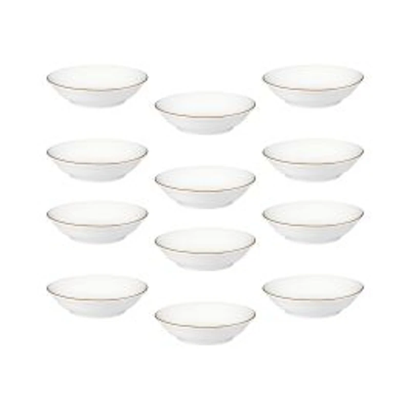 Maxwell & Williams Set of 12 White Gold Sauce Dishes - 9.5cm