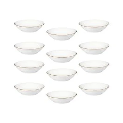 Maxwell & Williams Set of 12 White Gold Sauce Dishes - 9.5cm