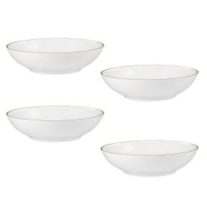 Maxwell & Williams Set of 4 White Gold Coupe Bowls - 18.5cm