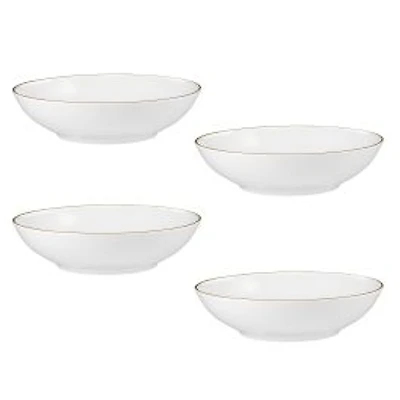 Maxwell & Williams Set of 4 White Gold Coupe Bowls - 18.5cm