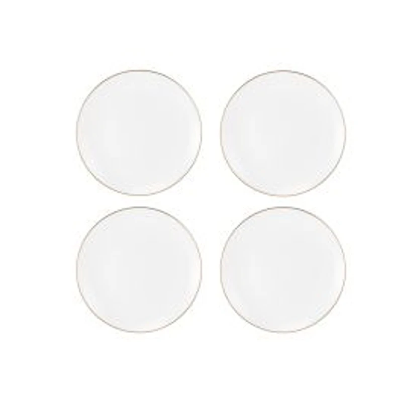 Maxwell & Williams Set of 4 White Gold Side Plates - 19cm