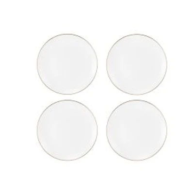 Maxwell & Williams Set of 4 White Gold Side Plates - 19cm