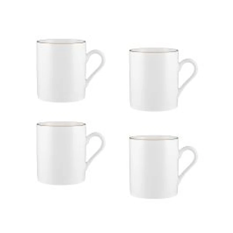 Maxwell & Williams Set of 4 White Gold Mugs - 300ml