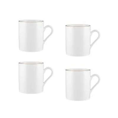 Maxwell & Williams Set of 4 White Gold Mugs - 300ml