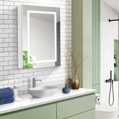 Rudolph Aluminium Rectangle Medicine Cabinet With LED Mirror